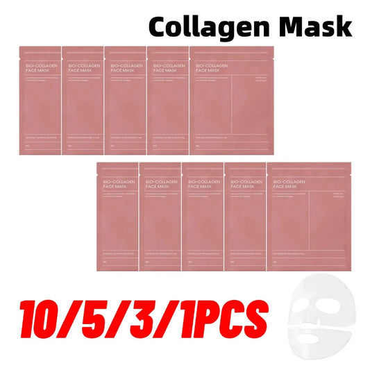 10/5/3/1Pcs Collagen Face Mask Moisturizing Facial Hydrating Lotion Patch Mask Soothing Facial Skin Care Refreshing Repair