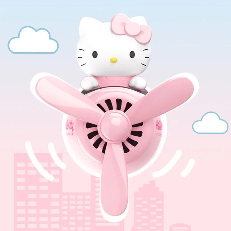 Sanrio Hello Kitty Air Freshener Car Perfum Kawaii Propeller Outlet Vent Fresheners Perfume Suitable for Car Interior Decoration