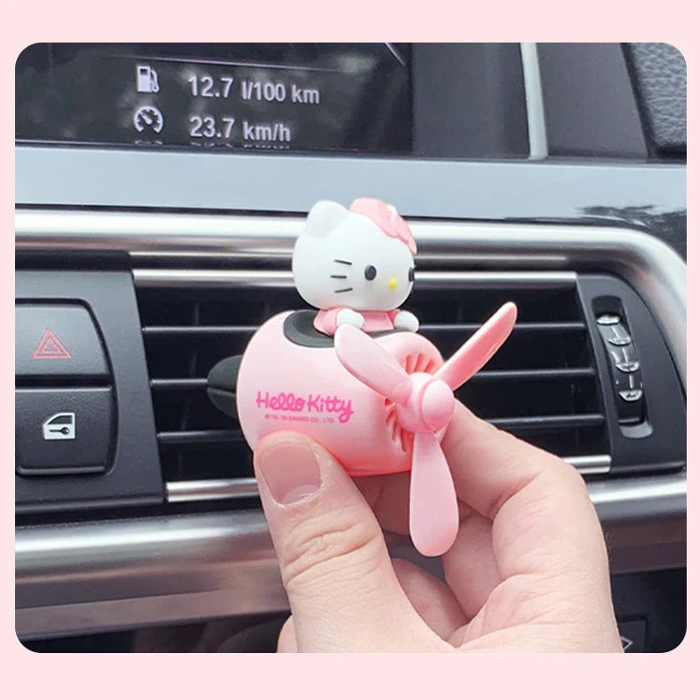 Sanrio Hello Kitty Air Freshener Car Perfum Kawaii Propeller Outlet Vent Fresheners Perfume Suitable for Car Interior Decoration