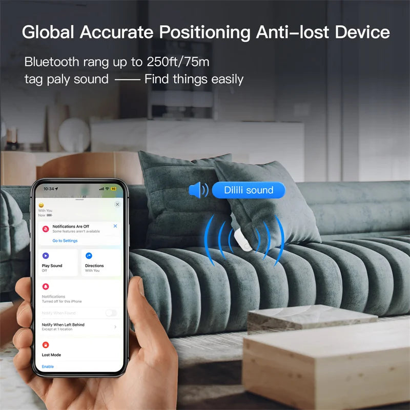 Smart Bluetooth Alarm Tracker funktioniert mit finden Sie meine App Anti-Lost-Gerät für iPhone Tag Ersatz Locator MFI bewertet