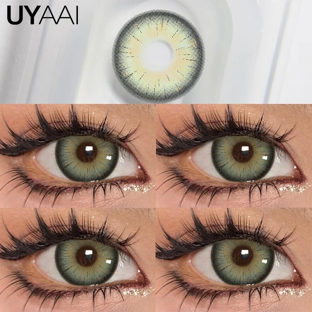 UYAAI 1 paio di alunni colorati per occhi Marrone naturale Occhi grandi Contatti Cosmetici Lenti colorate per occhi verdi Lenti grigie per donna