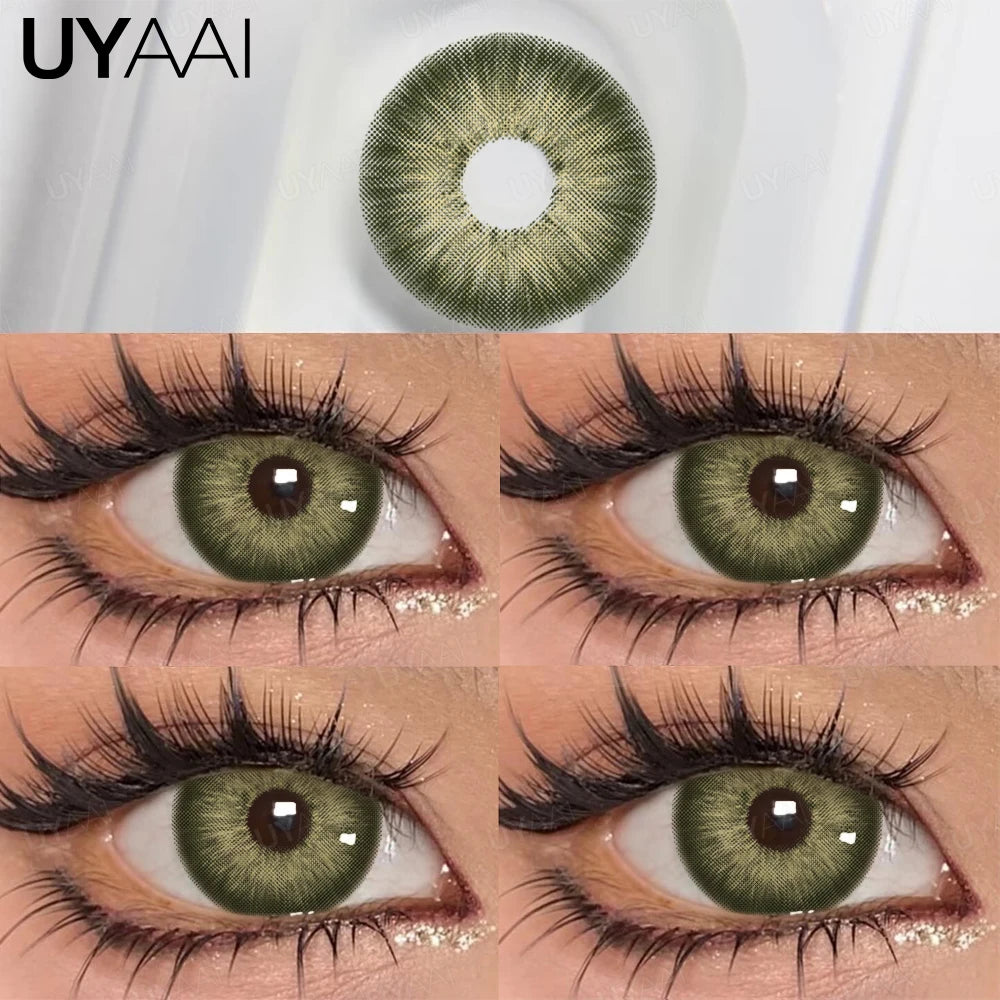 UYAAI 1 paio di alunni colorati per occhi Marrone naturale Occhi grandi Contatti Cosmetici Lenti colorate per occhi verdi Lenti grigie per donna