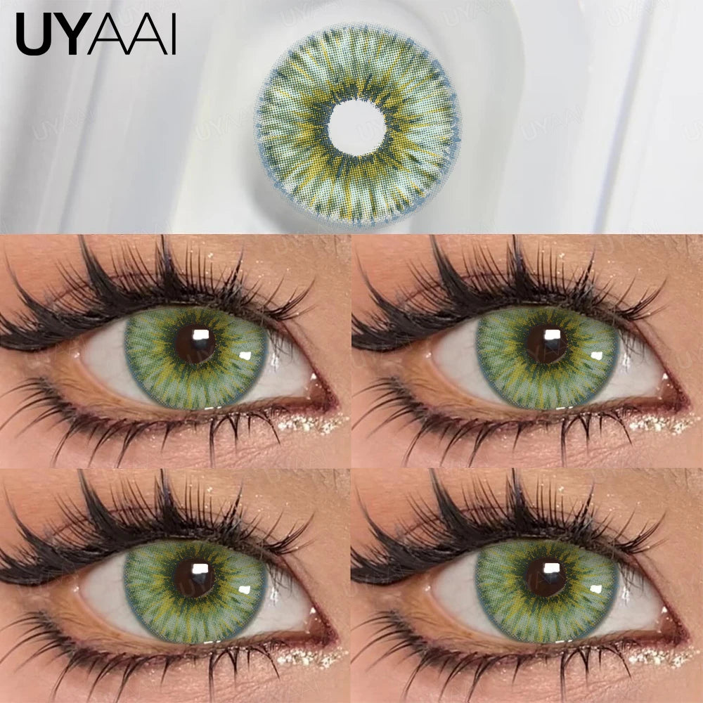 UYAAI 1 paio di alunni colorati per occhi Marrone naturale Occhi grandi Contatti Cosmetici Lenti colorate per occhi verdi Lenti grigie per donna
