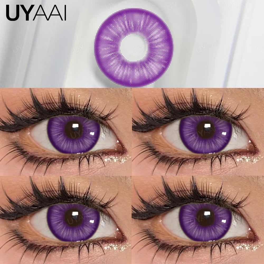 UYAAI 1 paio di alunni colorati per occhi Marrone naturale Occhi grandi Contatti Cosmetici Lenti colorate per occhi verdi Lenti grigie per donna