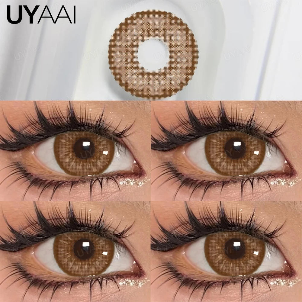 UYAAI 1 paio di alunni colorati per occhi Marrone naturale Occhi grandi Contatti Cosmetici Lenti colorate per occhi verdi Lenti grigie per donna