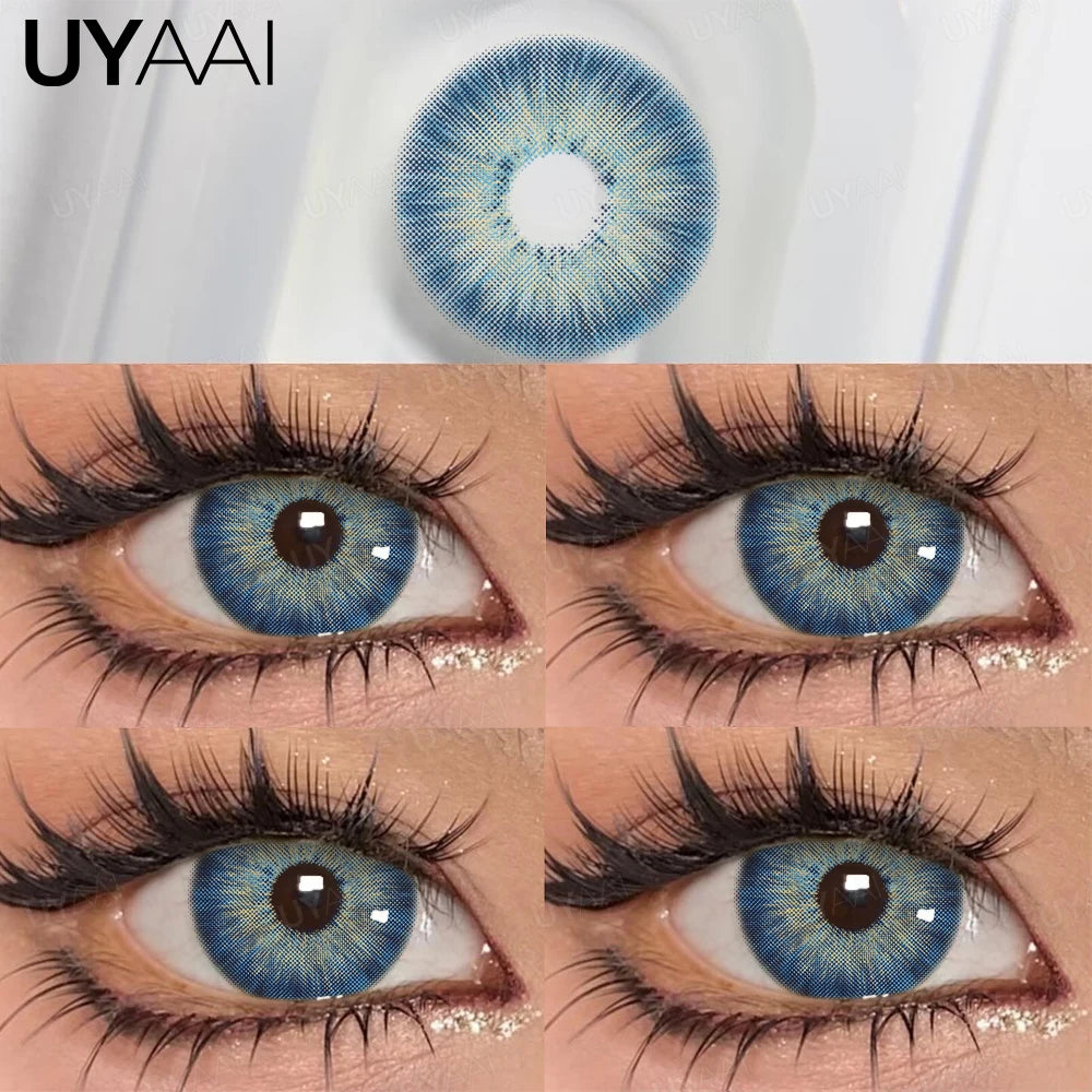 UYAAI 1 paio di alunni colorati per occhi Marrone naturale Occhi grandi Contatti Cosmetici Lenti colorate per occhi verdi Lenti grigie per donna