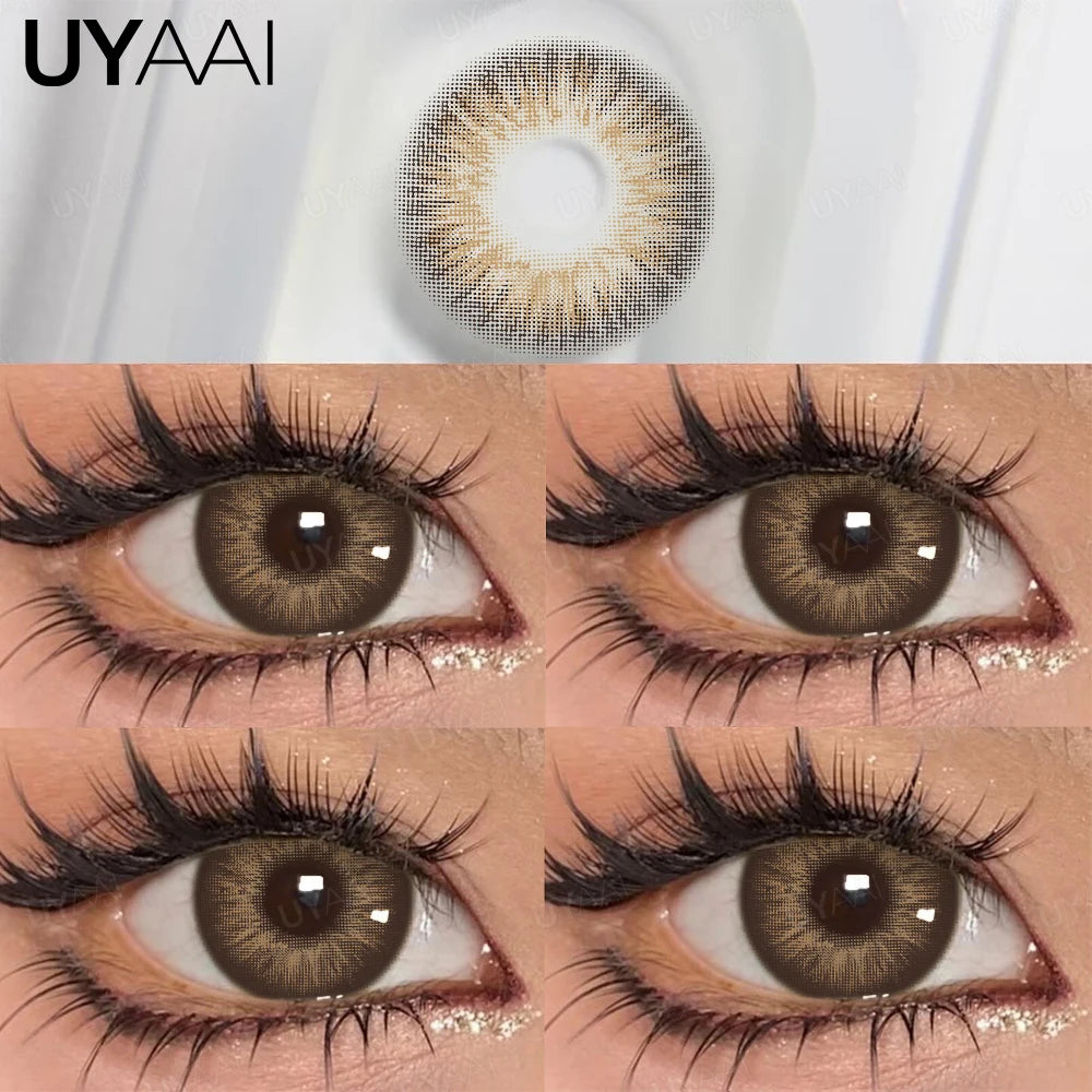 UYAAI 1 paio di alunni colorati per occhi Marrone naturale Occhi grandi Contatti Cosmetici Lenti colorate per occhi verdi Lenti grigie per donna