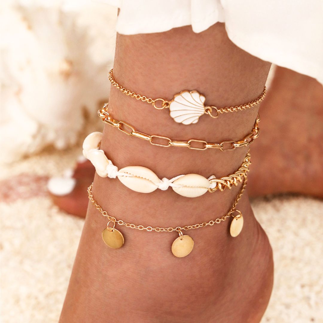 SHELL ANKLET SET [GOLD]