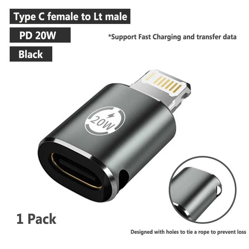Usb C To 8 Pin Adapter Fast Charging For Iphone Lightning Female To Type-C Charger Connector For Iphone 15 Pro 14 Macbook Ipad