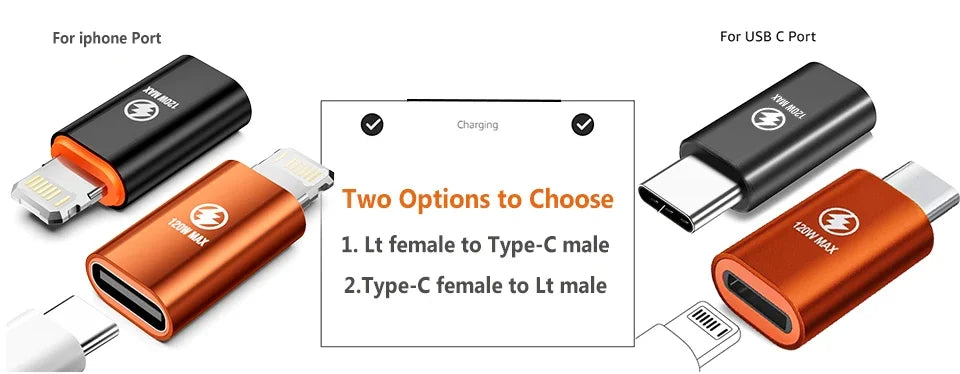 Usb C To 8 Pin Adapter Fast Charging For Iphone Lightning Female To Type-C Charger Connector For Iphone 15 Pro 14 Macbook Ipad