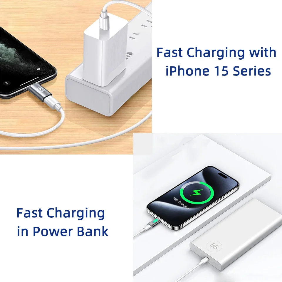 Usb C To 8 Pin Adapter Fast Charging For Iphone Lightning Female To Type-C Charger Connector For Iphone 15 Pro 14 Macbook Ipad
