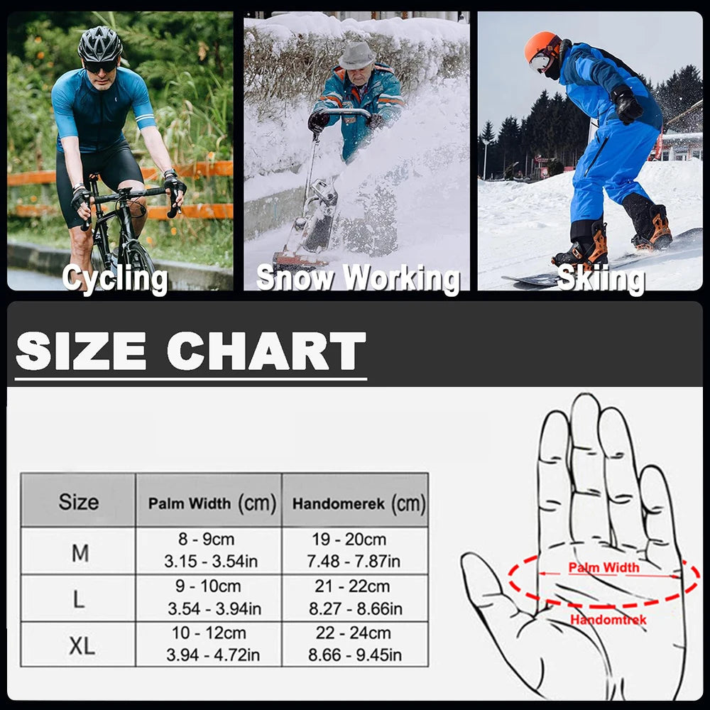 Winter Warm Gloves Windproof Waterproof Touchscreen Gloves Men Women Outdoor Sport Running Fishing Cycling Skiing Gloves