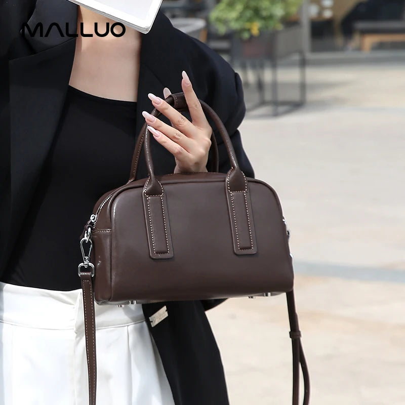 Women‘s Cowhide Genuine Leather Shoulder Bag Ladies Soft Cow Real Leather Handbag Female Fashion Luxury Design Crossbody Bags