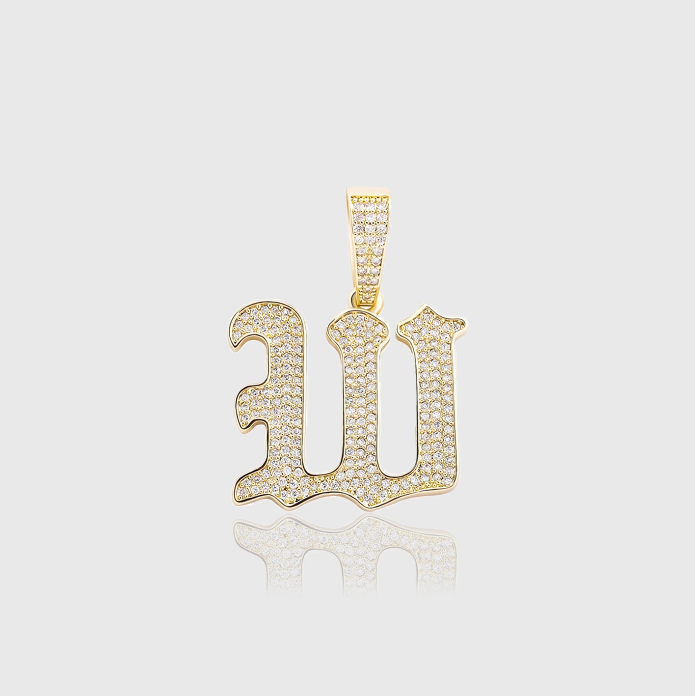 OLD ENGLISH LETTER PENDANT [GOLD]