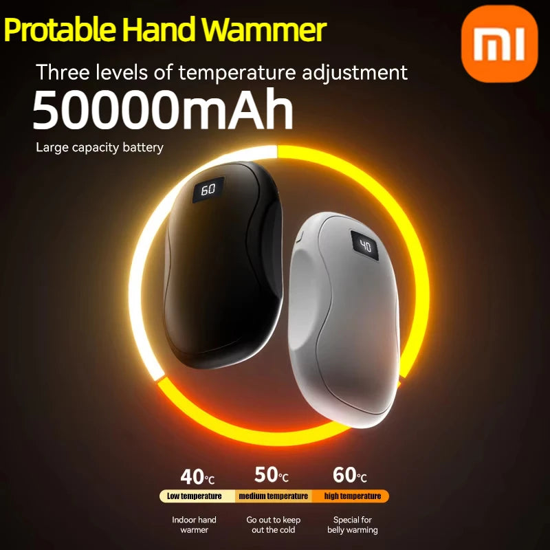 Xiaomi 50000mAh Portable Hand Warmer With Capacity Digital Display Fast Heating Double Sided Warmth Winter Warming Supplies