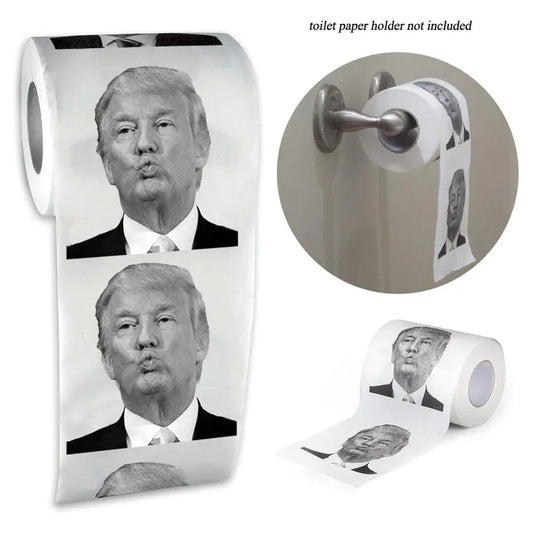 Żart Zabawny Papierowy Tkanina Gag Prezent Prank Żart Kreatywna Łazienka Zabawny Papier Toaletowy Prezydent Donald Trump Papier Toaletowy Dropshipping