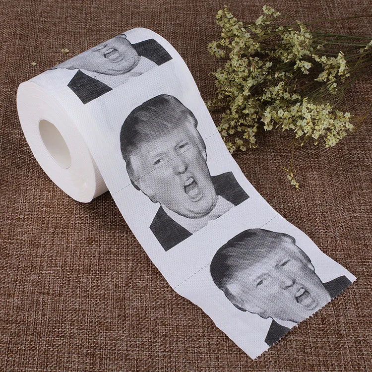 Żart Zabawny Papierowy Tkanina Gag Prezent Prank Żart Kreatywna Łazienka Zabawny Papier Toaletowy Prezydent Donald Trump Papier Toaletowy Dropshipping