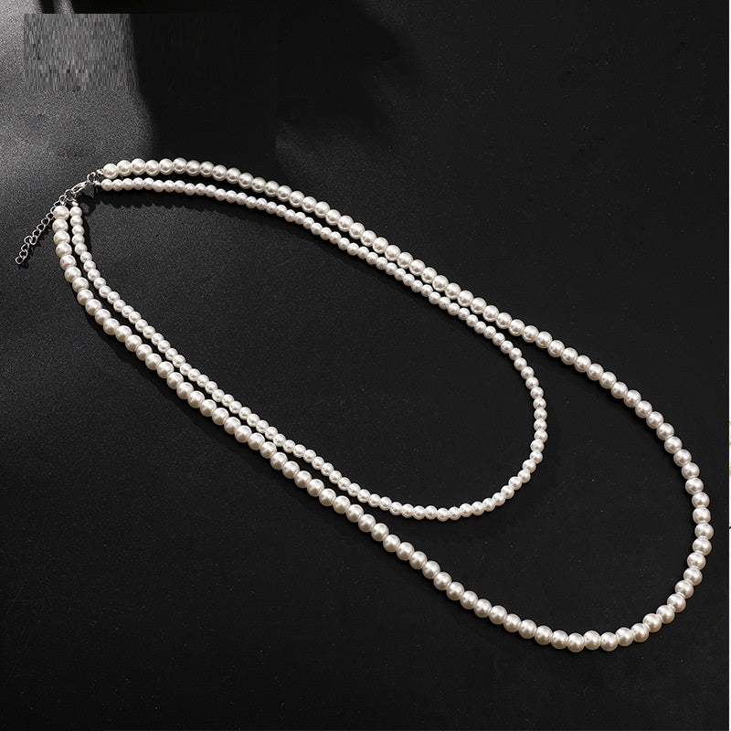 European And American Fashion Big Brand Glass Pearl Long Women's Sweater Chain Jewelry 120g