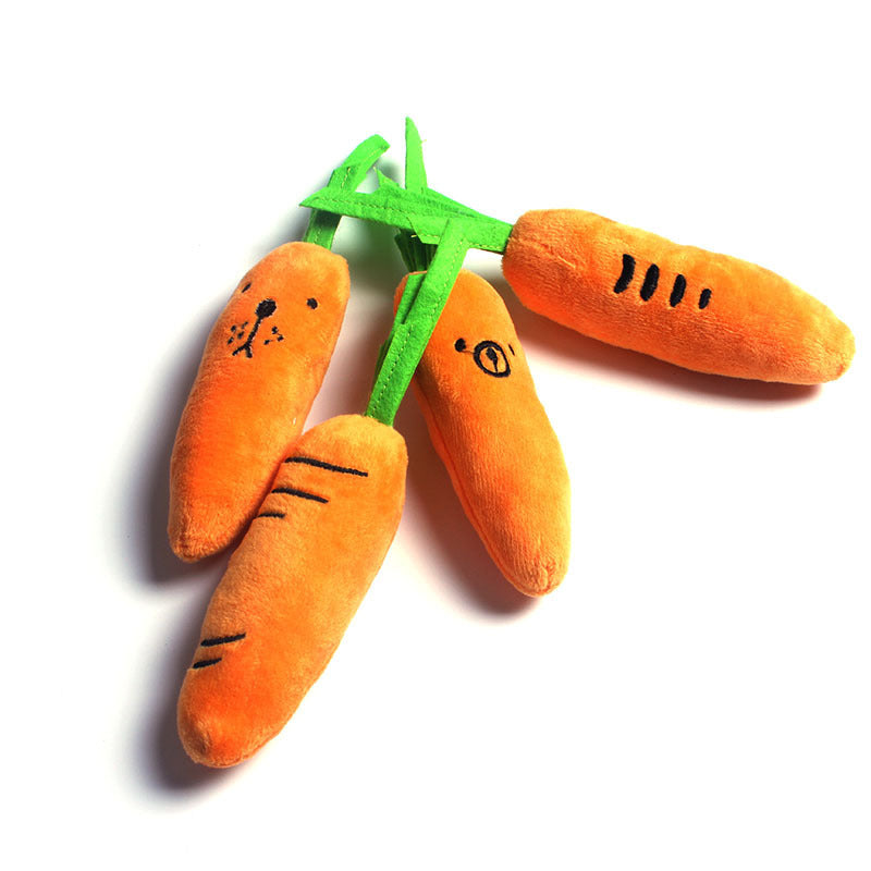 Pet Toys Cat Dog Plush Chew Toy Molar Carrot Squeak Toy 29g