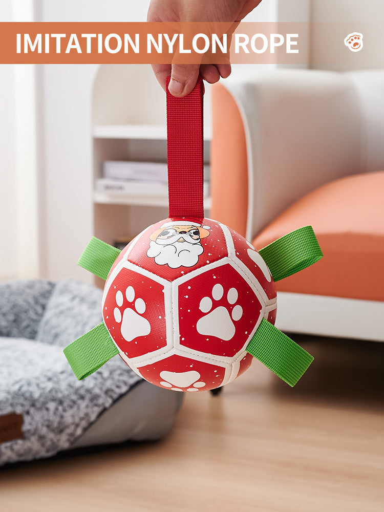 weight  160g  Dog Soccer Balls Toy With Sraps Halloween Christmas Gift For Pets Puppy Birthday Toy Interactive Toys For Tug Of War Water Toys