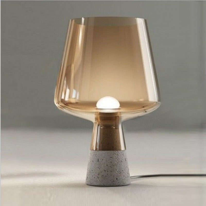 weight 2250-3150g Nordic Post-modern Minimalist Bedroom Bedside Cement Special Creative Glass Table Lamp