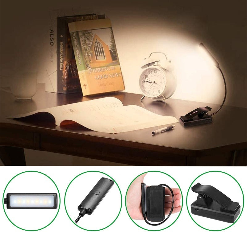 Price 5.57 usd weight 140g 9-speed Dimming Portable Book Clip Lamp