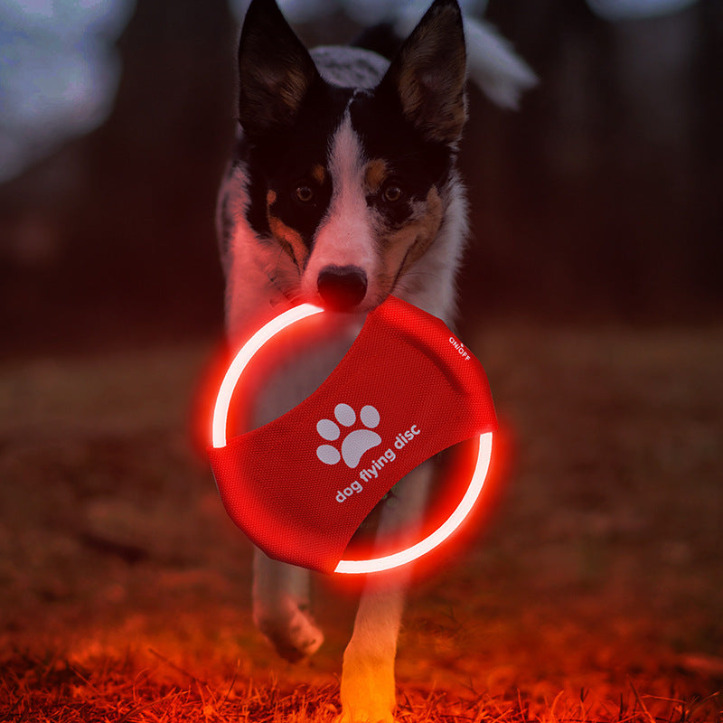 weight 66g Dog Flying Discs Light Glowing LED LuminousTrainning Interactive Toys Game Flying Discs Dog Toy Pet Dog Accessories Pet Products