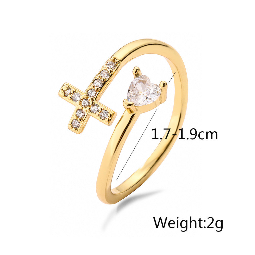 New Fashion Clear Shiny CZ Zircon Cross Evil Eye Rings For Women Girl Finger Accessories Party Jewelry Gift 15g