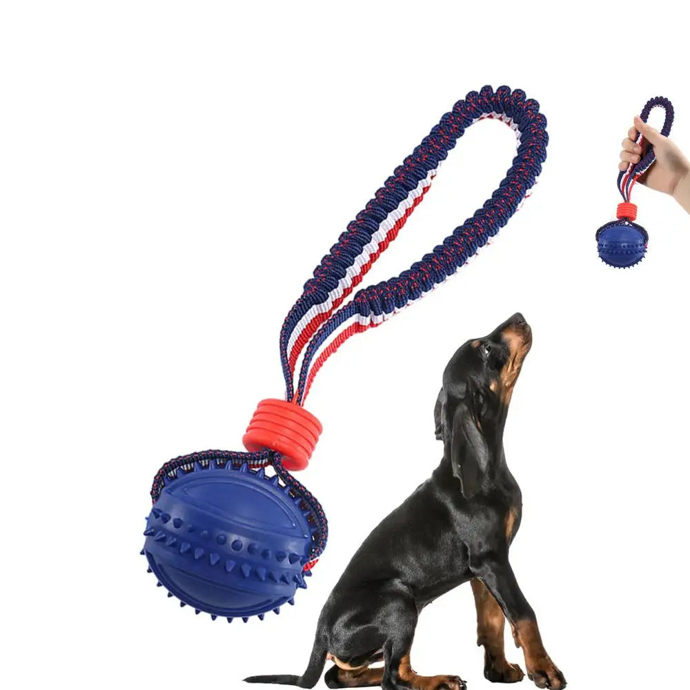 weight 100-170g Interactive Dog Toy Ball Interactive Teether With Rope Dog Ball Pet Supplies Chewing Ball Training For Living Room Lake Beach Pets Products