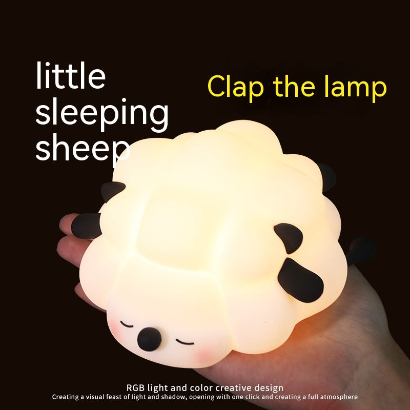 Sheep Silicone Pat Little Night Light Lovely Bedroom Lamp Home Decor 226g