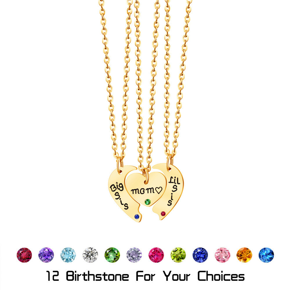 Mother's Day Gift Jewelry Stitched Love Diamond Necklace 24g