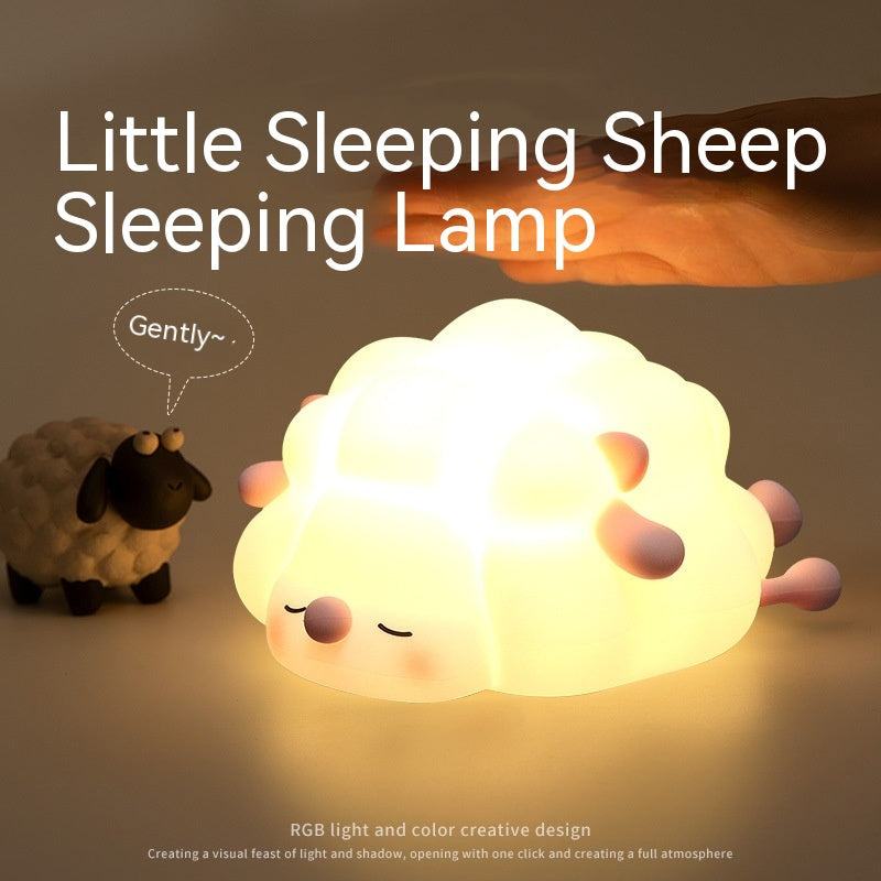 Sheep Silicone Pat Little Night Light Lovely Bedroom Lamp Home Decor 226g