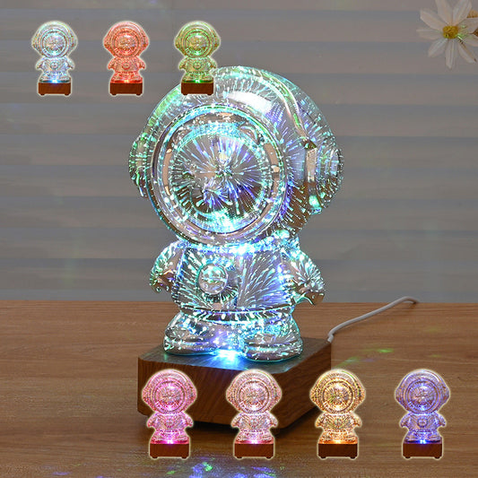 Price 11.25 usd weight 370g Spaceman 3D Fireworks USB Plug-in Small Night Lamp Home Decor