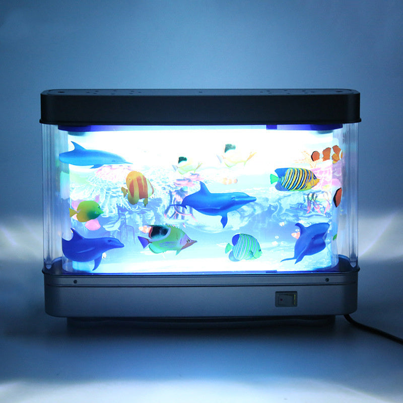 Price 9.77 usd weight 867g LED Creative Ocean View Small Night Lamp Aquarium Decorative Decoration Lamp