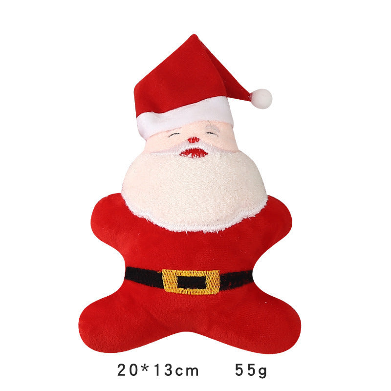 weight 50-70g Christmas Dog Plush Sounding Puppy Toy Santa Claus Decorations