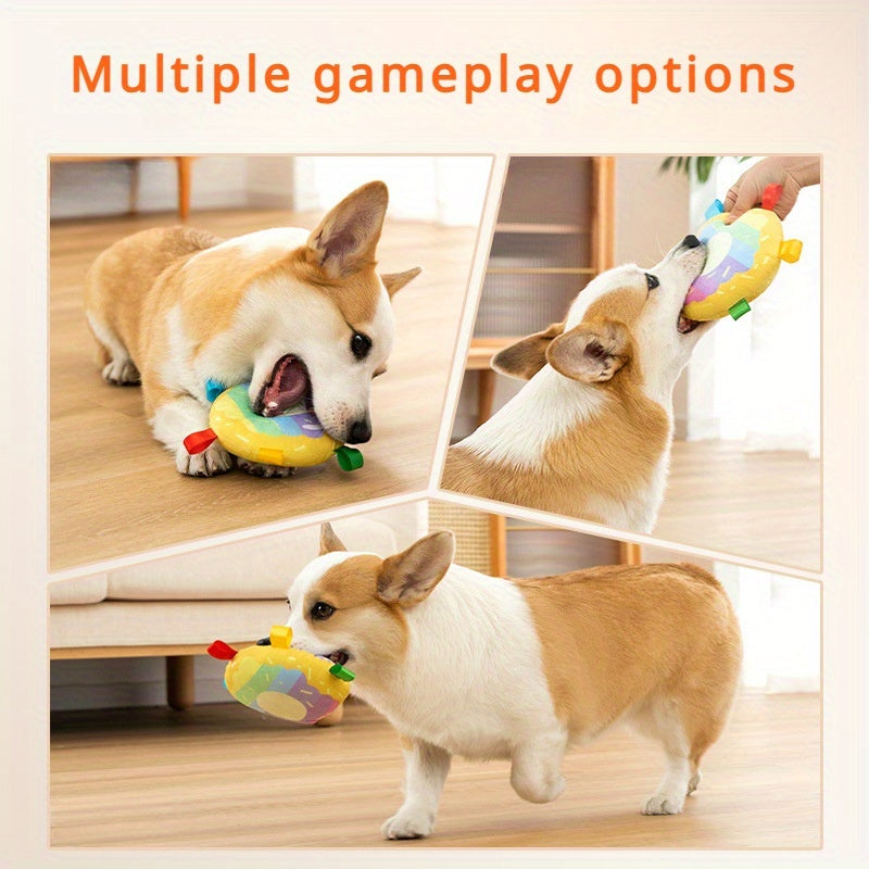 weight 60g Cartoon Plush Flying Disc Toy Dog For Outdoor Play, Bite-resistant Pet Dog Toy Supplies Dog Training Flying Discs Outdoor Playing Disk Flyer