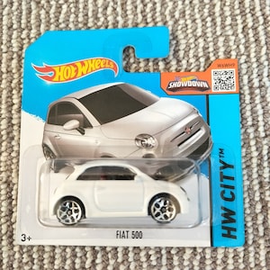 Hot Wheels Fiat 500 White Hw City Short Card Birthday Gift Rare Miniature Collectable Model Valentine's Day Gift