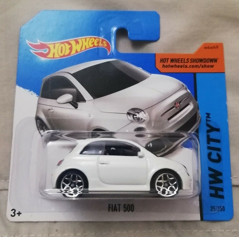 Hot Wheels Fiat 500 White Hw City Short Card Birthday Gift Rare Miniature Collectable Model Valentine's Day Gift