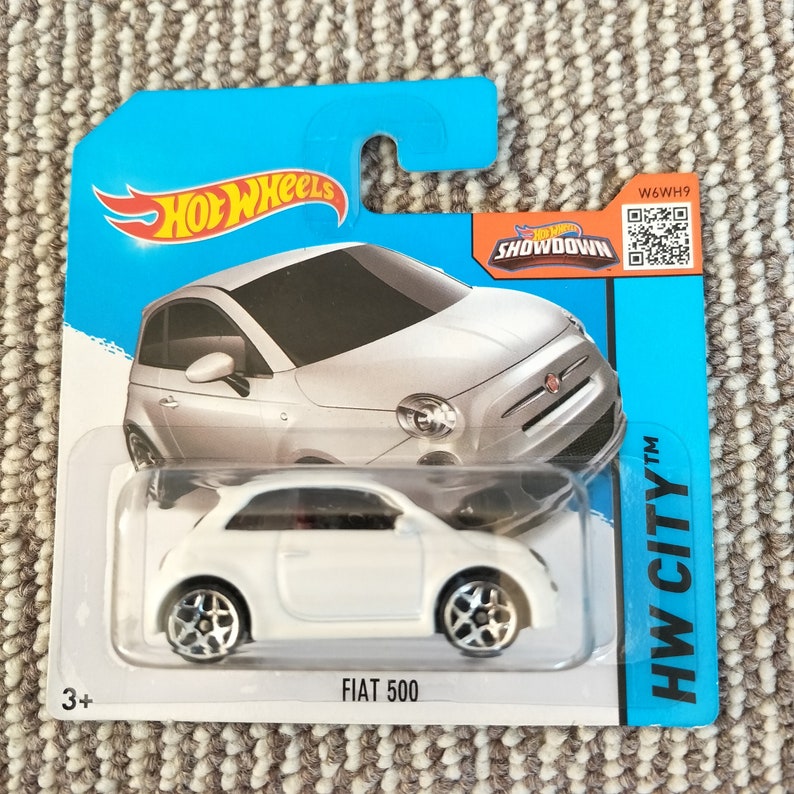 Hot Wheels Fiat 500 White Hw City Short Card Birthday Gift Rare Miniature Collectable Model Valentine's Day Gift