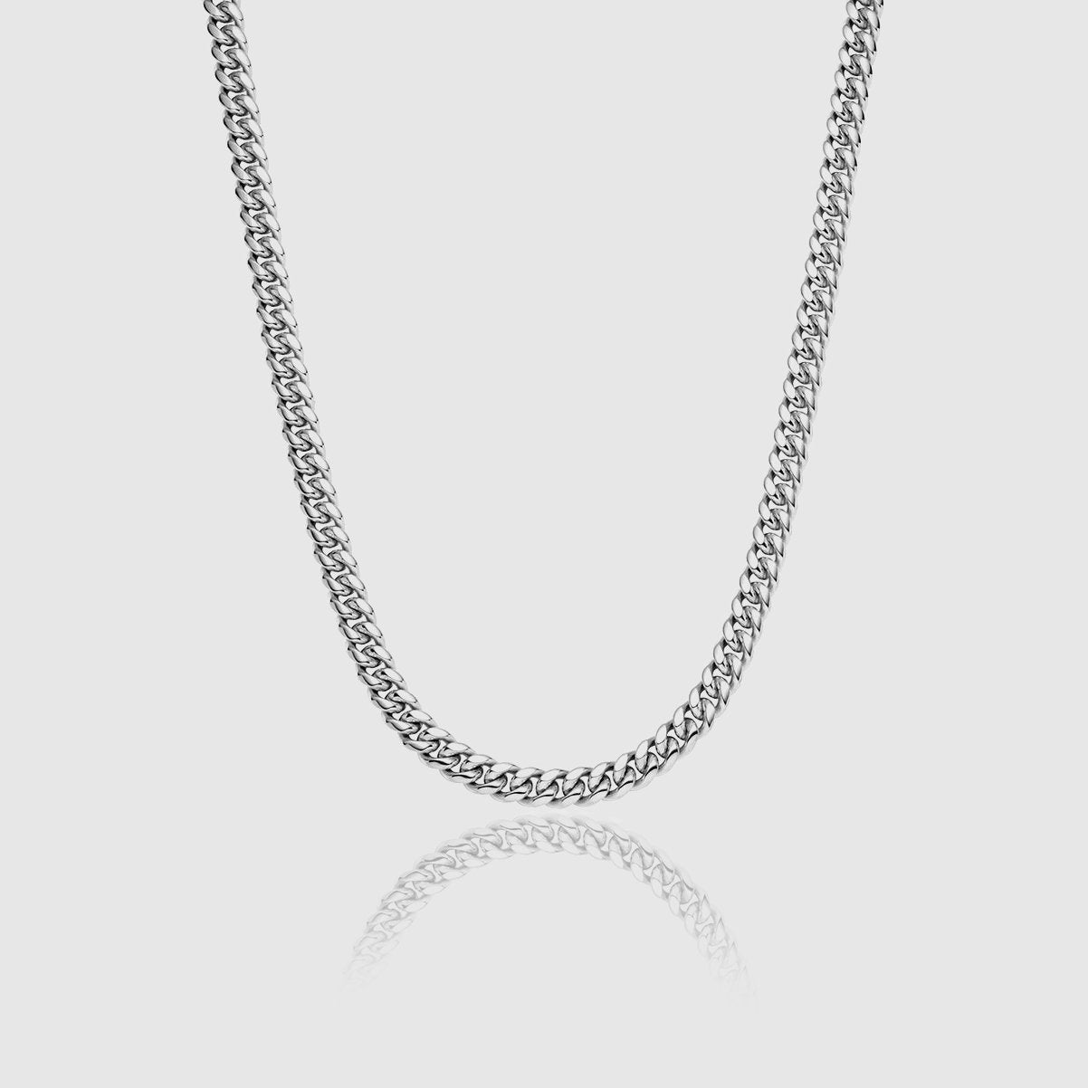 WOMENS MIAMI CUBAN CHAIN [WHITE GOLD] 8MM