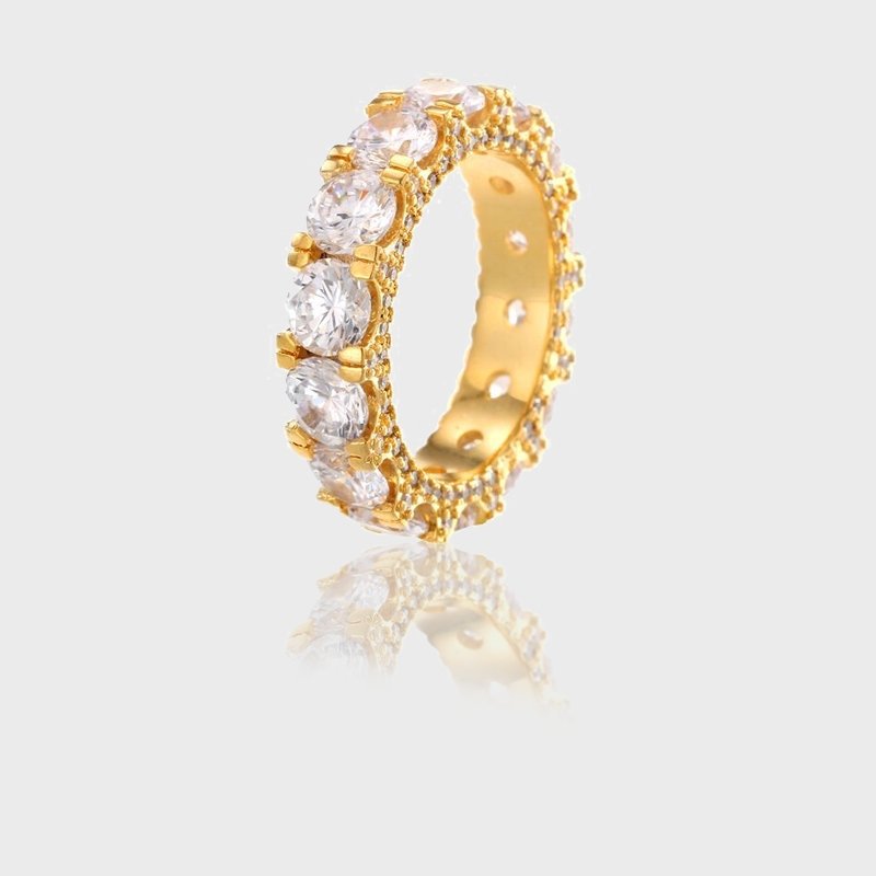 WOMENS SINGLE ROW DIAMOND RING [18K GOLD]